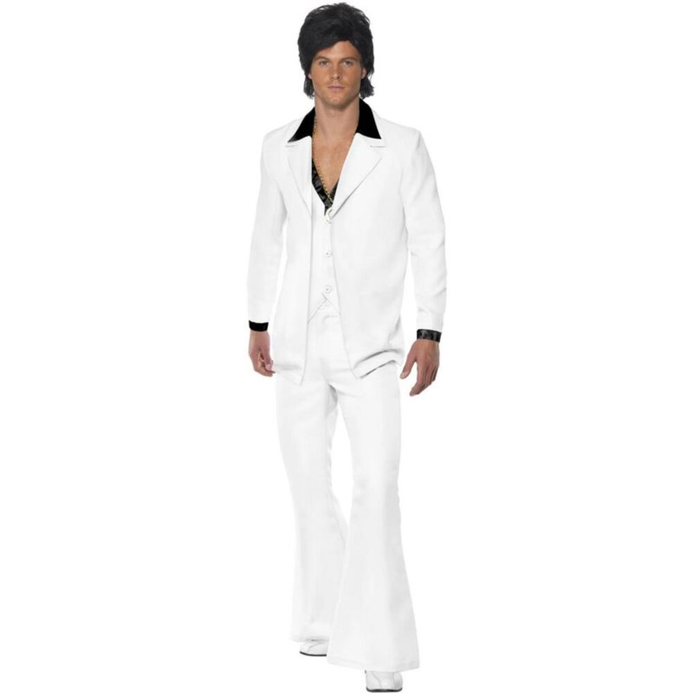 Smiffys Unisex Adult Suit 70s Costume / White